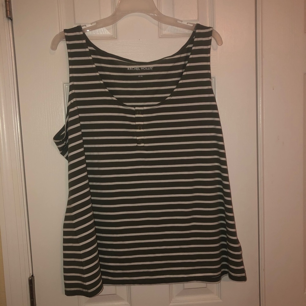 Rachel Hollis Ltd Olive Green snap front tank XL